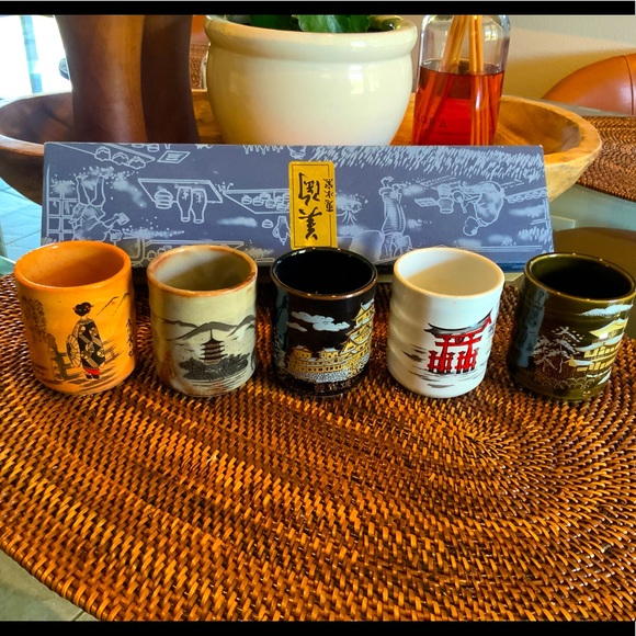Sweet Vintage Tea or Saki Set NIB Great Gift
